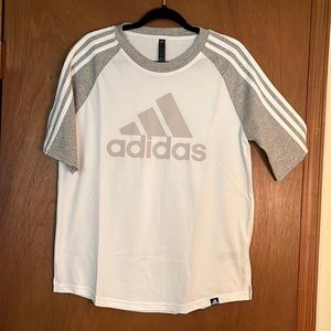 Junior/ladies lightweight cotton unfinished sleeve Adidas tshirt